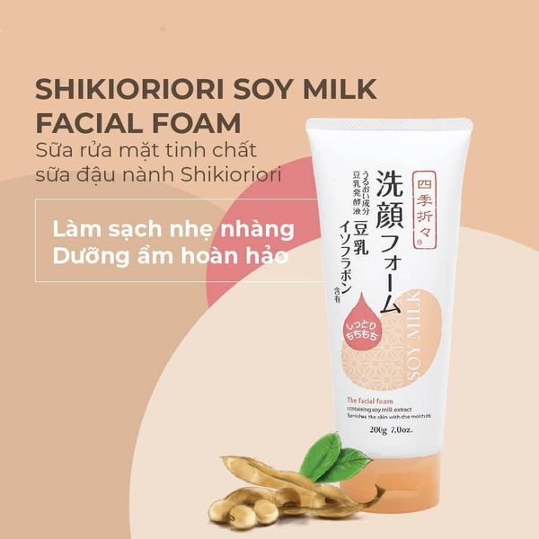 Sữa rửa mặt Kumano Soymilk Shikiori dưỡng ẩm chiết xuất đậu nành 200g