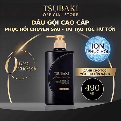 Dầu Gội Tsubaki Phục Hồi Hư Tổn Chuyên Sâu Premium Ex Intensive Repair Shampoo 490ml