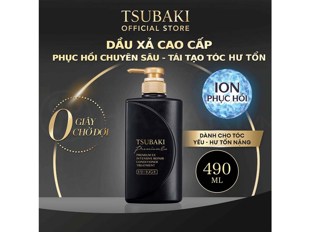 Dầu xả Tsubaki Premium phục hồi hư tổn, giảm gãy rụng 490ml