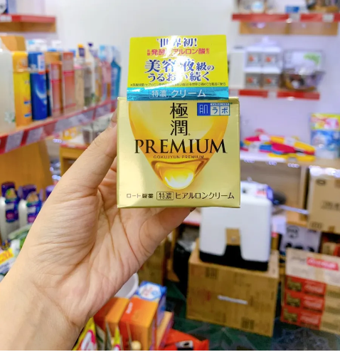 Kem dưỡng ẩm Hadalabo Premium Gokujyun Premium bổ sung hyaluronic acid cho da 50g